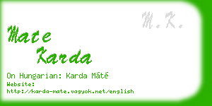 mate karda business card