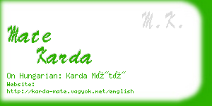 mate karda business card